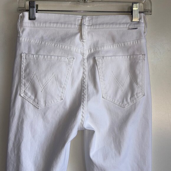 MOTHER The Stunner Two Step Fray Jeans Size 25 Glass Slipper White - Picture 7 of 16